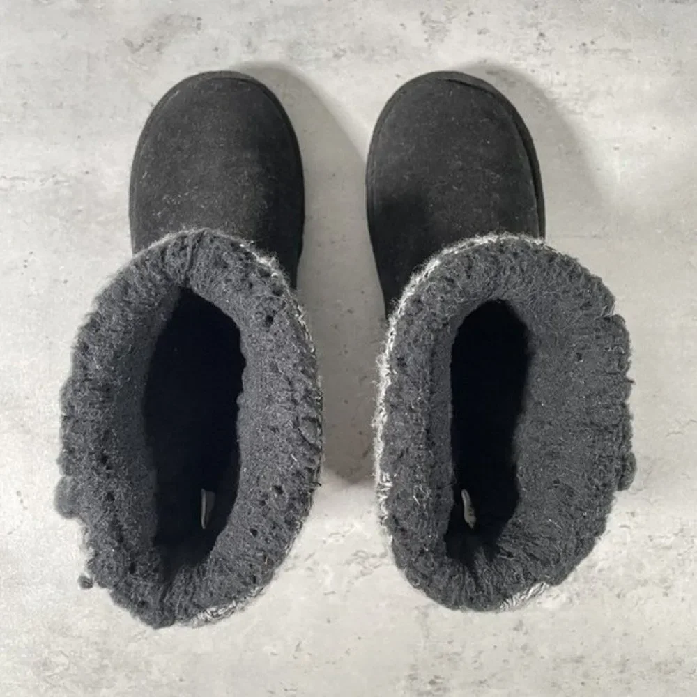 MUK LUKS WOMEN'S ALYX BOOTS Size 6‎ MID-CALF PULL ON FASHION BLACK SUEDE